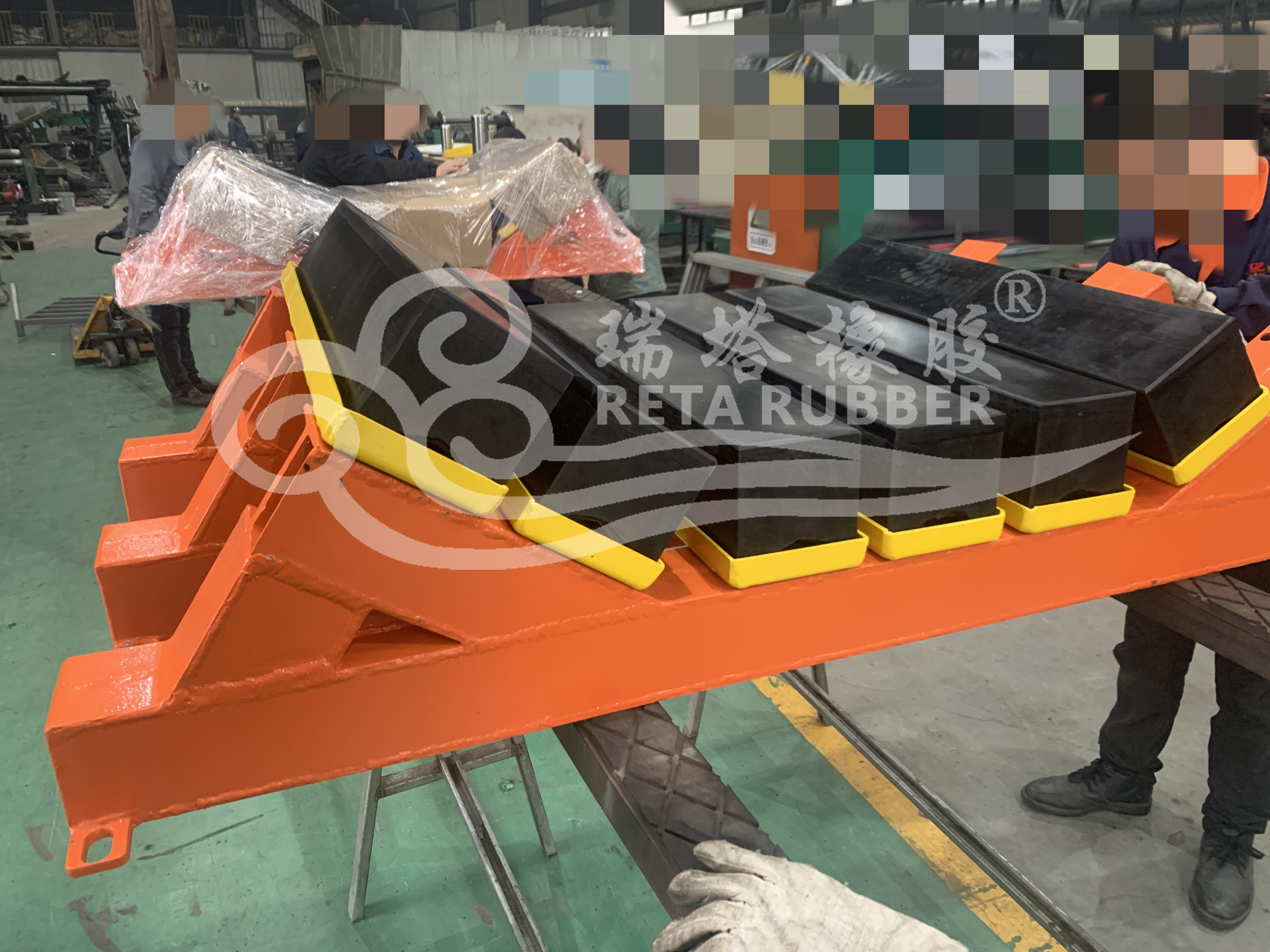 客戶(hù)定購(gòu)特殊超重型緩沖床發(fā)貨